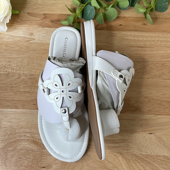 Charter Club White Ozella Flat Sandals - Picture 2 of 6